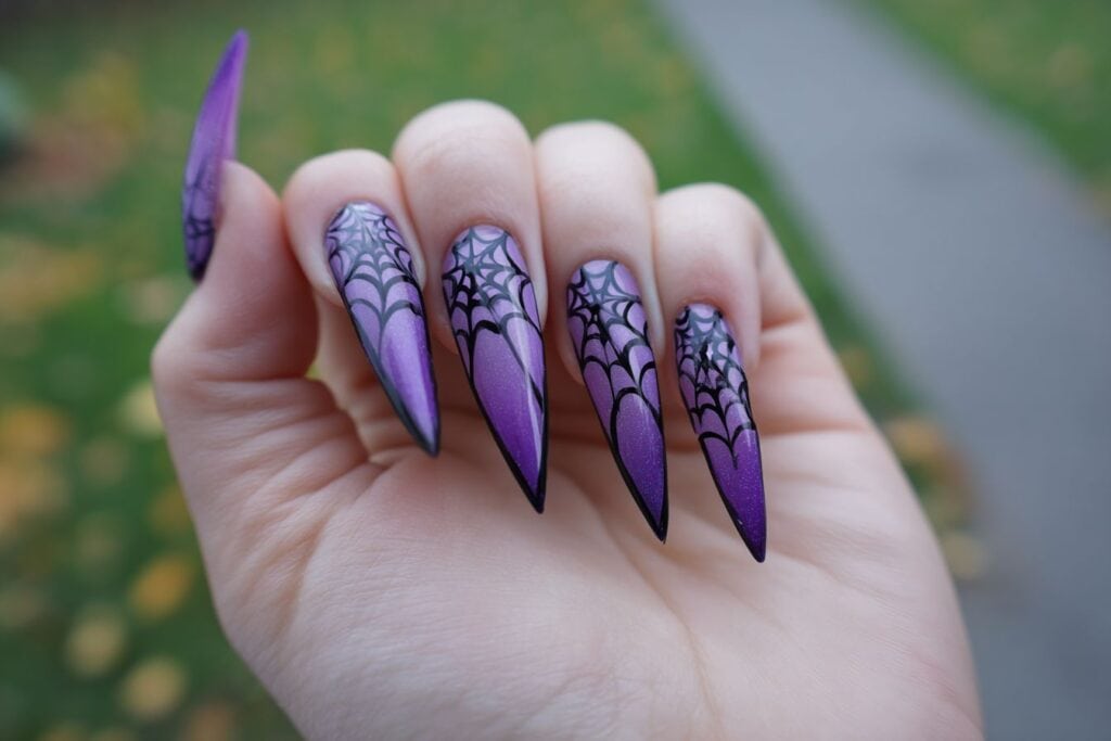 Purple Halloween Nail Designs