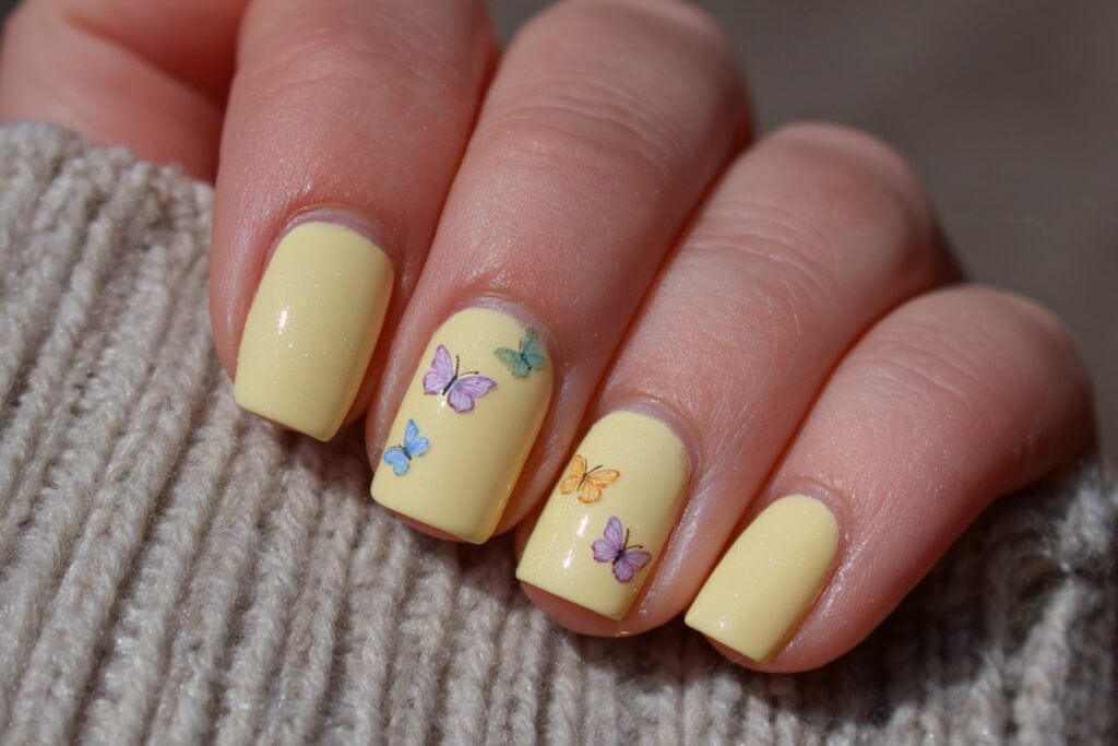 Light Yellow Nail Design Ideas